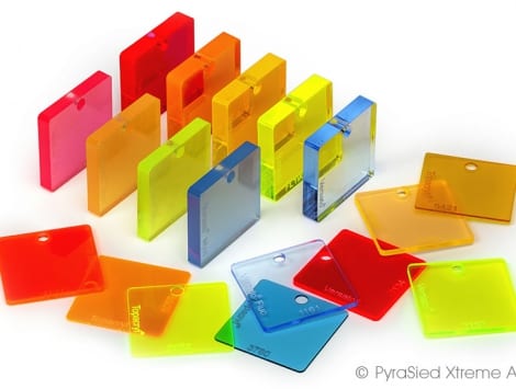 Fluorisierende Farben aus Acrylglas