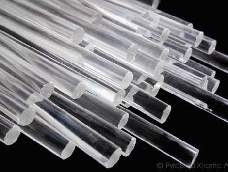 transparent round rod gs acrylic pyrasied