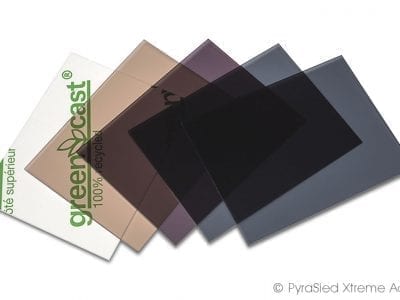 Greencast® 100% gerecycled acrylaat smoke en antraciet kleuren - PyraSied Xtreme Acrylic